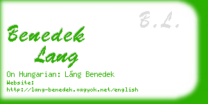 benedek lang business card