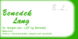 benedek lang business card